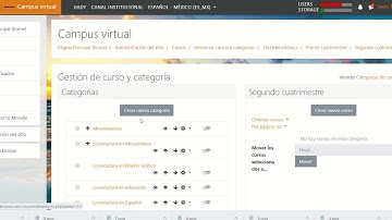Cómo crear categorías en Moodle