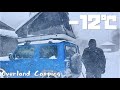 視界ゼロ猛吹雪の中ジムニーでルーフテント車中泊する！Rooftop tent on Jimny