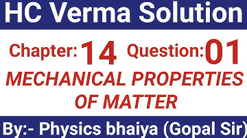 H.C. Verma Solutions - Some Mechanical Properties of Matter - Chapter 14, Question 1