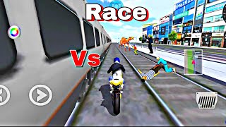 3D Driving Class Simulator #17 - Drag Race Bullet Train Vs Motorbike Race - Android Gameplay screenshot 3