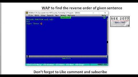 reverse order of a given sentense using sub and function procedure