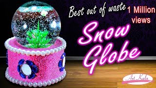 How to make snow globe from waste fuse bulb | best out of waste | Artkala 140