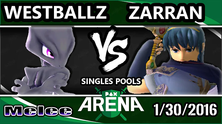 PAX South Arena - Tempo | Westballz (Donkey Kong, Mewtwo, Marth) Vs. Zarran (Marth) SSBM - Melee