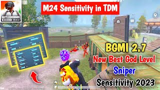 M24 Sensitivity in tdm ✅ | Bgmi 2.7 Best New God Level Sniper Sensitivity 2023