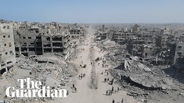 Drone footage shows Gaza destruction as people return home