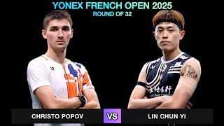 Christo Popov vs Lin Chun Yi | Badminton French Open 2025