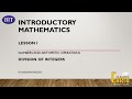 BIT Sem 1 | Introductory Mathematics | Lesson 1 | Part 5 - Division of Integers
