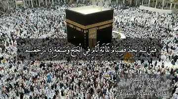 تلاوات هادئه ومريحه  بصوت سعود الشريم _ من سورة البقرة _ ايه : 196