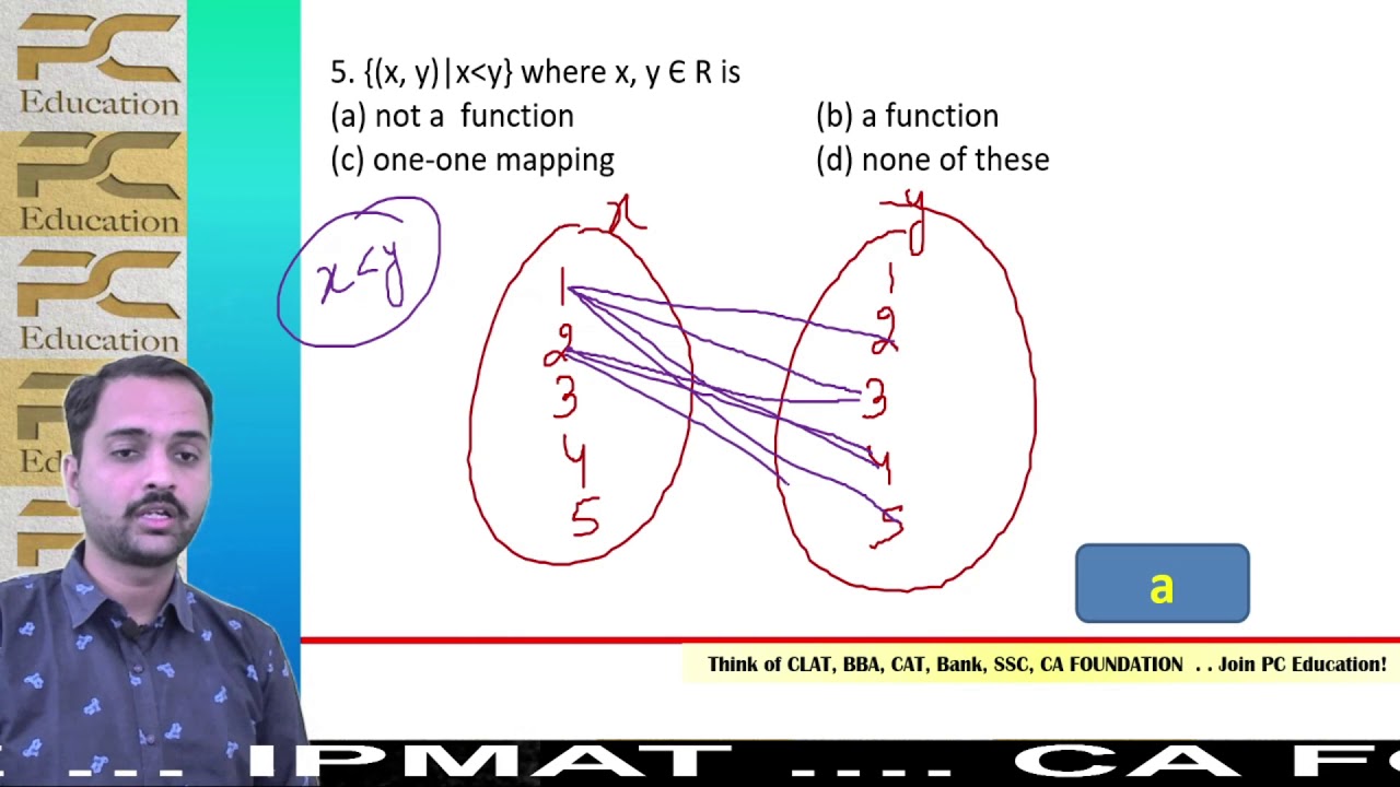 CA FOUNDATION RELATION FUNCTION PART 4 RELATION EX 2 YouTube