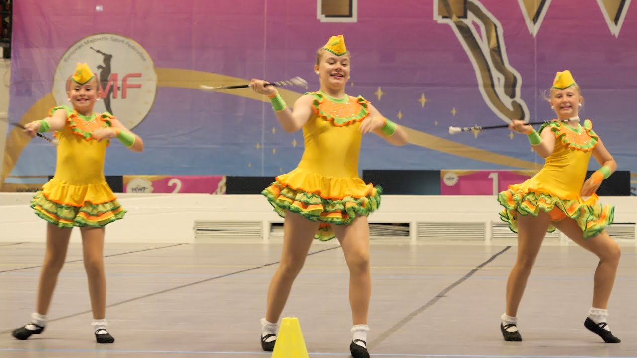 Majorettes *MIRAŻ Wronki* - duo trio BATON cadets - XX European Majorette Championship - Monza 2025