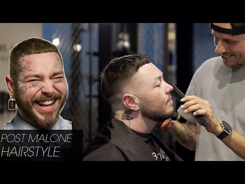Post Malone fade hairstyle ☆ Mid high fade haircut