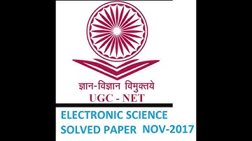 UGC NET ELECTRONICS SCIENCE NOVEMBER 2017 PAPER III PART 9