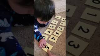 Evan learning some of his numbers