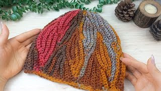 Crochet Beautiful Wave Brioche Beanie / Beginner Friendly Crochet