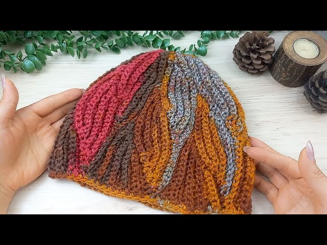 Crochet Beautiful Wave Brioche Beanie / Beginner Friendly Crochet