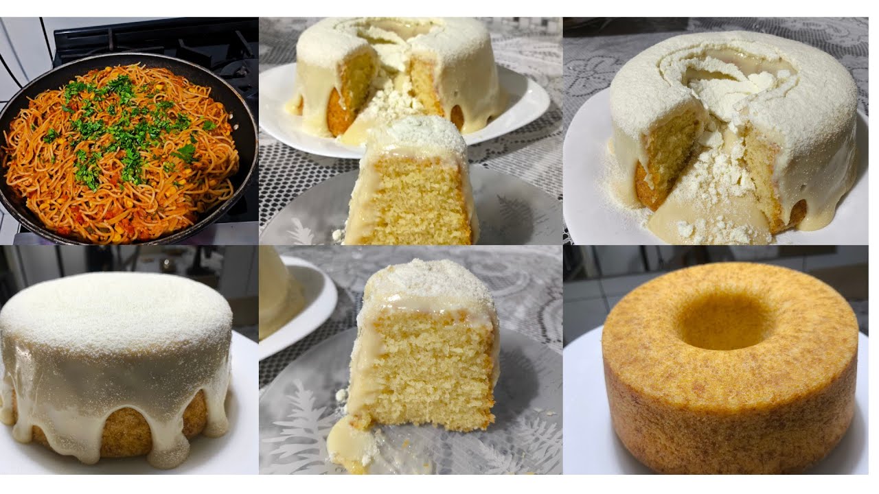 Bolo branco com cobertura de ninho e um almoço maravilhoso, tudo de bom 👏👏👏👏👏