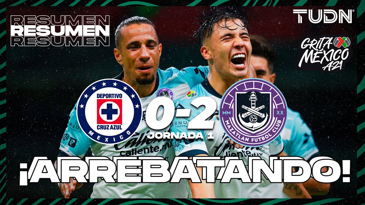 Resumen y goles | Cruz Azul 0-2 Mazatlán | Grita México BBVA AP2021 - J1 | TUDN