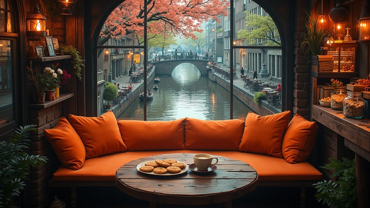 Уютное весеннее джазовое кафе: расслабляющая музыка для учебы, работы и фокуса