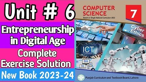 7th Class Computer New Book Chapter 6|Entrepreneurship in Digital Age|Class 7th Computer SNC 2023-24