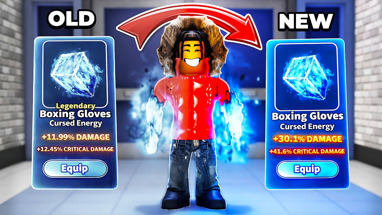 I Got the NEW BUFFED Cursed Energy Gloves in Roblox Fight In A School