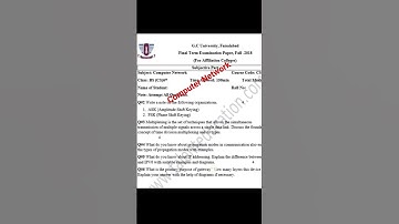 GCUF Past Paper|| Computer Network   #pastpaper              #bs #computer #network