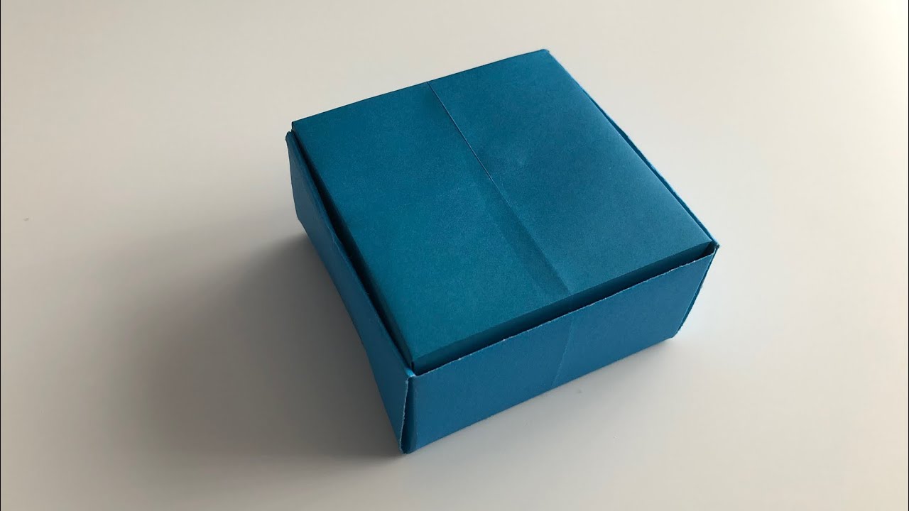 Schachtel mit Deckel basteln - Origami Box mit Papier falten