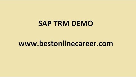 SAP TRM Demo Session