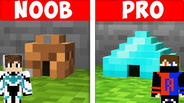 Noob VS Pro: SAFEST TINY HOUSE BUILD CHALLENGE