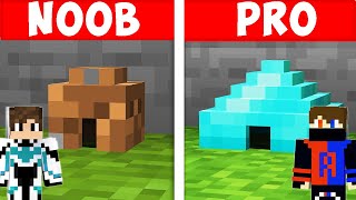Noob VS Pro: SAFEST TINY HOUSE BUILD CHALLENGE screenshot 4