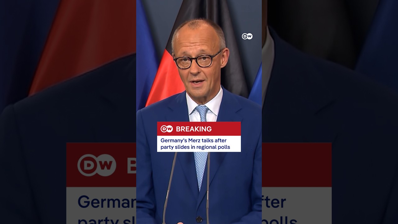 Germany's Merz talks after party slides in regional polls | DW News