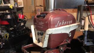 1956 Johnson 5.5hp outboard motor tank test