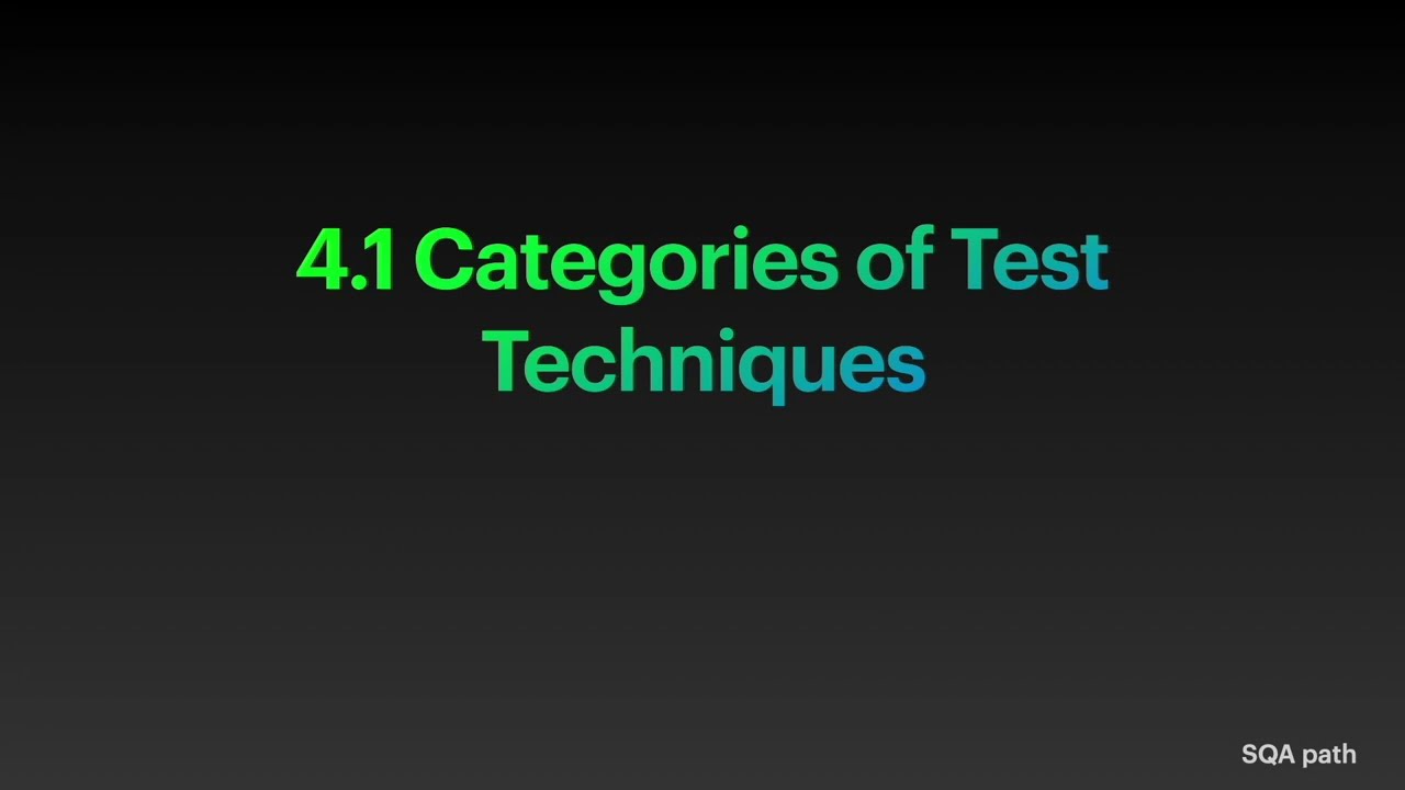 Categories of Test Techniques