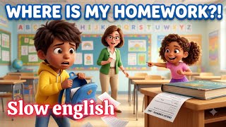 Full The Teacher Found My Missing Homework! 😱 | Easy English Story for Beginners (A1-A2) Guide