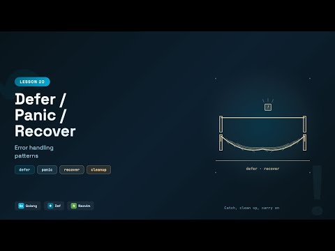 Defer, Panic & Recover - Error Handling Patterns - Go Tutorial #20: