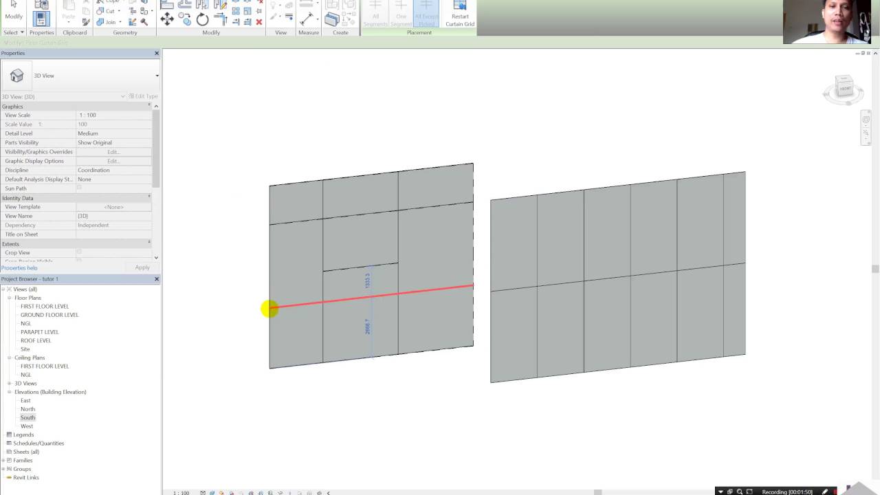 105Revit Architecture curtain grid YouTube