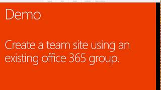 Create a team site using an existing office 365 group