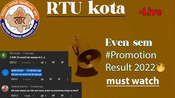 Live🛑: RTU Even sem promotion results update🔥| RTU Result update | RTU Kota