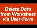 Delete Data from Excel Worksheet Database via a User Form