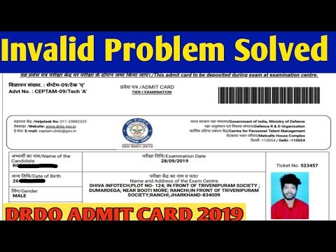 DRDO ADMIT CARD Invalid login Credentials Problem 2019 solved / DRDO ADMIT Card Invalid problem 2019