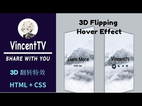 3D Flipping Hover Effect using only HTML & CSS