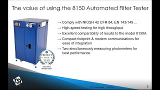 Filter Testing for Highly Efficient Respirators P100/FFP3/P3 - TSI's Automated Filter Tester 8150
