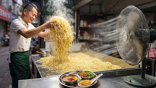 Street Food POV | Real-Time Noodle Steaming & Handling | Ambient Sounds Only