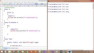 Constructor calling  statement super() in inheritance