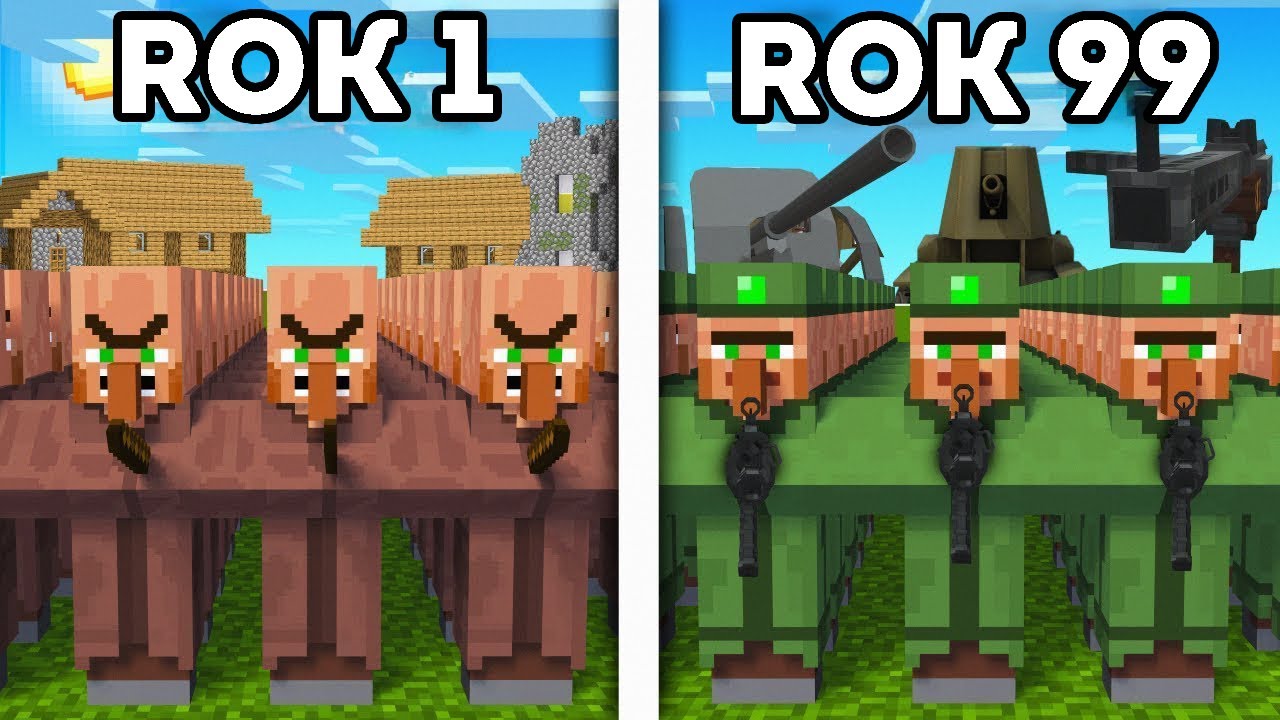 10.000 Vesničanů BOJUJE 100 LET v Minecraftu!