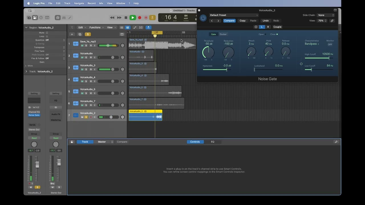 Noise Gate Tutorial Vocals (Stock Noise Gate) Logic Pro X