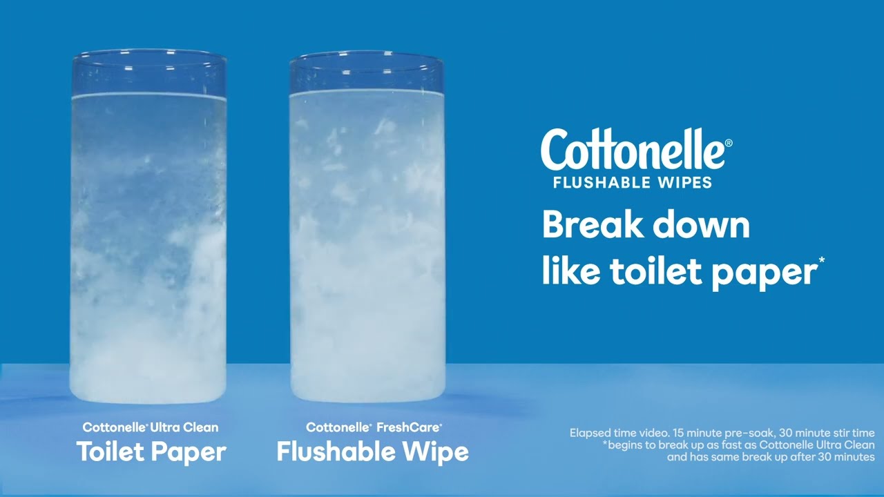 Lingettes humides jetables dans les toilettes, 42 unités – Cottonelle :  Lingette humide