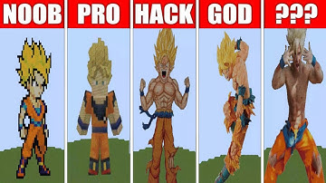 Pixel Art (NOOB vs PRO vs HACKER vs GOD) Goku Ssj in minecraft