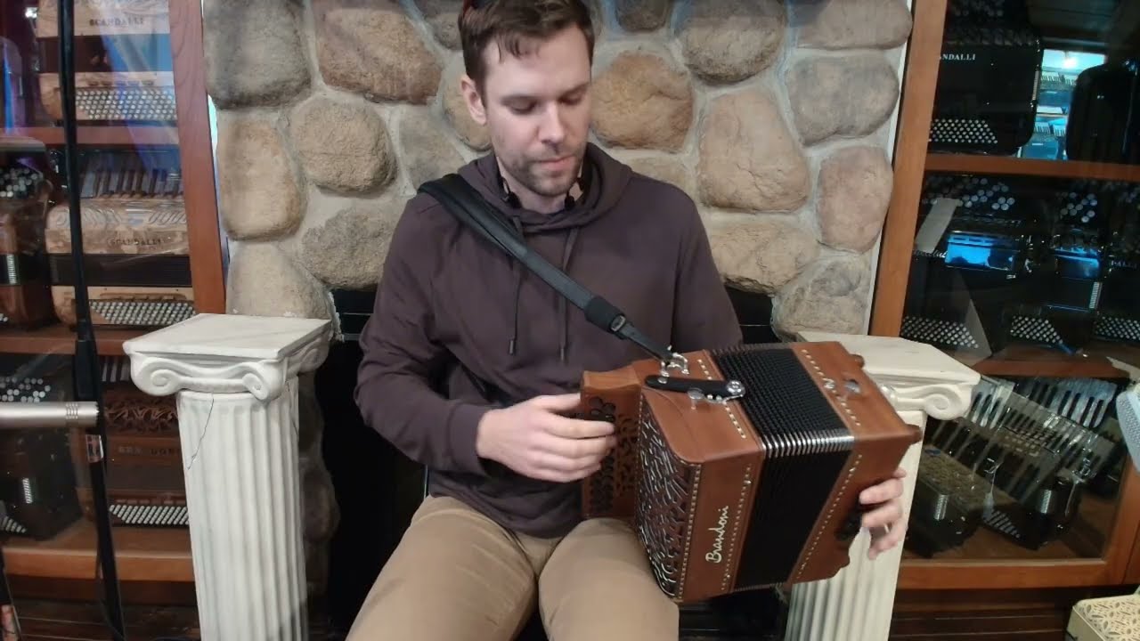 NEW Mahogany Brandoni Clover Diatonic Button Accordion BC LMM 23 8