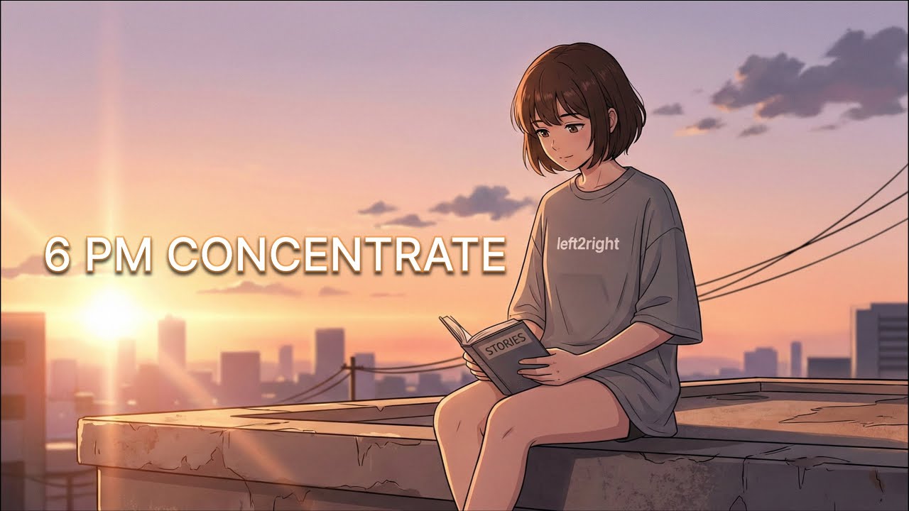 1 Hour Sunset Reading On the Roof  Minimalist Lo-fi Focus Music | left2right