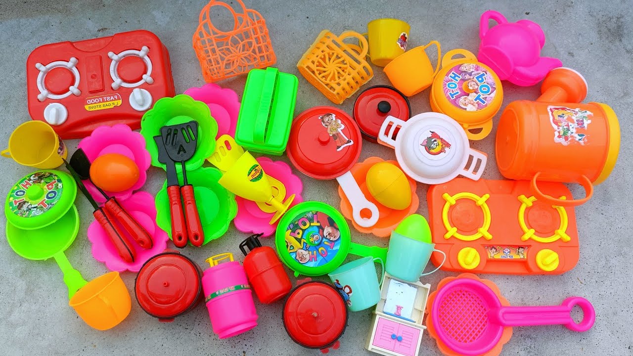 Diy Unboxing Miniature All Plastic kitchen set 18 Miniature Kitchen